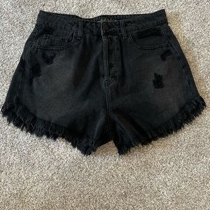 Black jean shorts